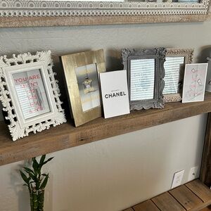 5 Framed Chanel Perfume Cards. 5 cards, 5 frames.